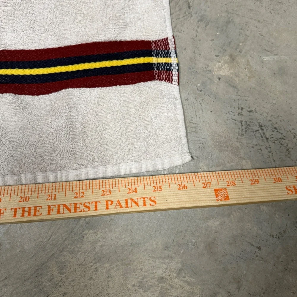 Ralph Lauren Home Cable Knit Bath Towel Cream Striped Cotton Vintage Made in USA